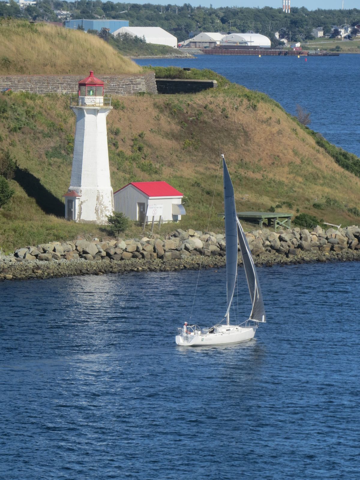 Halifax harbour and Georges Island lighthouse near the cruise terminal